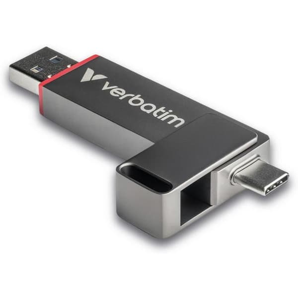 USB-minne - VERBATIM - Dual QuickStick - 256Go - USB-A/C 3.2 - Grå Grå