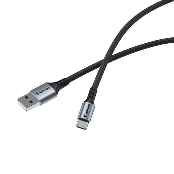 USB-A/ USB-C Kabel - VERBATIM - 31843 - 18W - Svart - Kompatibel med USB-A och USB-C