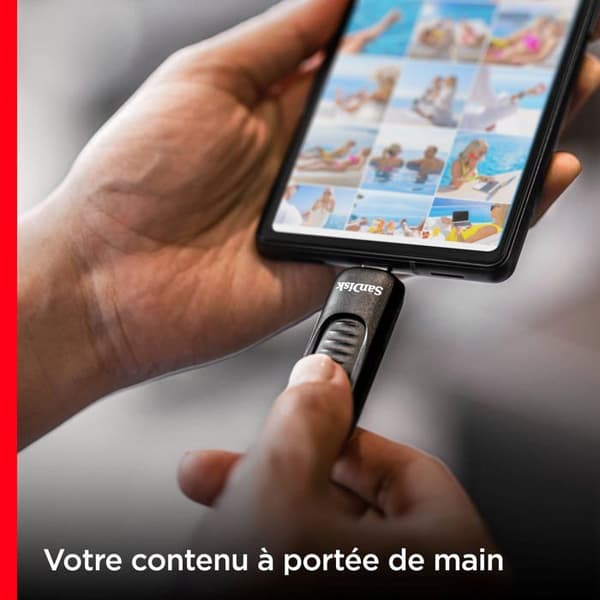 USB-minne - SANDISK - Ultra Slider - 1 To - USB Type-C - Hastighet 400 Mo/s