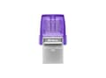 Miniatyrbild 1 av 4: Kingston Technology DataTraveler microDuo 3C, 64 GB, USB Type-A / USB Type-C, 3.2 Gen 1 (3.1 Gen 1), 200 MB/s, Andra, Lila, Rostfritt stål