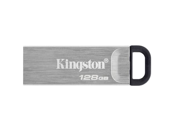 Kingston Technology DataTraveler Kyson, 128 GB, USB A-tyyppi, 3.2 Gen 1 (3.1 Gen 1), 200 MB/s, Ilman suojusta, Hopea