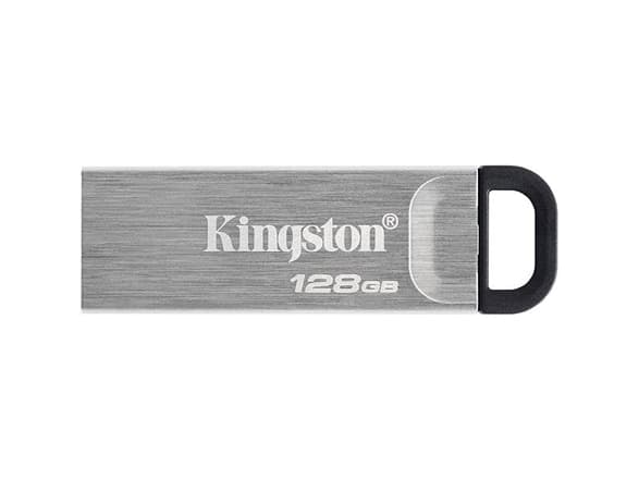 Kingston Technology DataTraveler Kyson, 128 GB, USB A-tyyppi, 3.2 Gen 1 (3.1 Gen 1), 200 MB/s, Ilman suojusta, Hopea