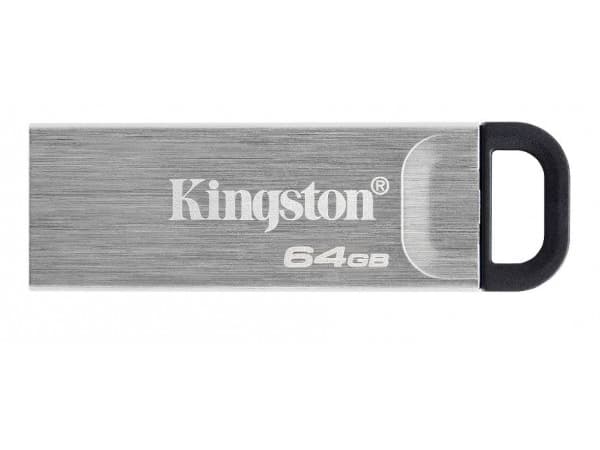 Kingston Technology DataTraveler Kyson, 64 GB, USB A-tyyppi, 3.2 Gen 1 (3.1 Gen 1), 200 MB/s, Ilman suojusta, Hopea