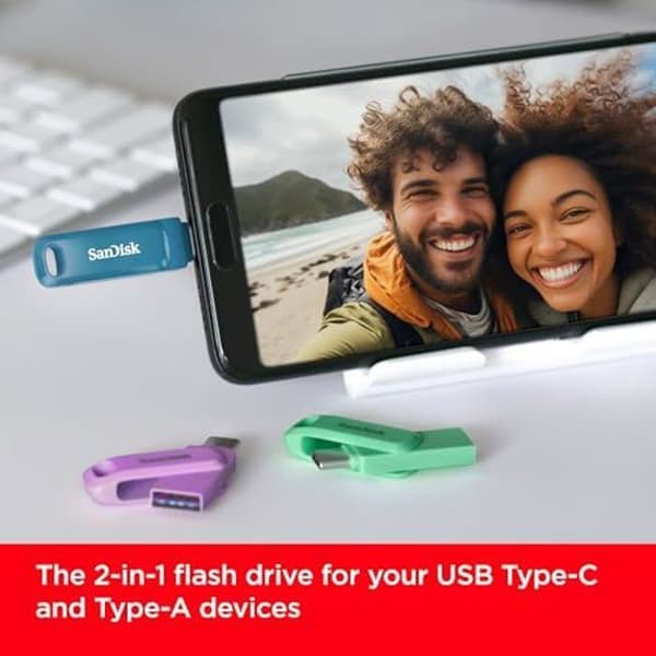 USB-minne - SANDISK - Ultra Dual Drive Go - 128 Go - USB Type-C och Type-A - Hastighet upp till 400 Mo/s