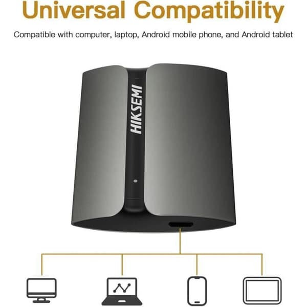 Extern SSD - HIKSEMI - 1 To - USB 3.1/Type C - Læseshastighed 560 Mo/s - Ultra Tynd