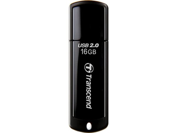 Transcend JetFlash 350, 16 GB, USB Type-A, 2.0, Keps, 8,5 g, Svart Svart