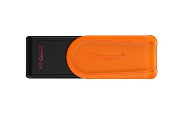 KINGSTON 256GB Portable USB 3.2 Gen 1 DataTraveler Exodia S Black/Orange Sort, Oransje