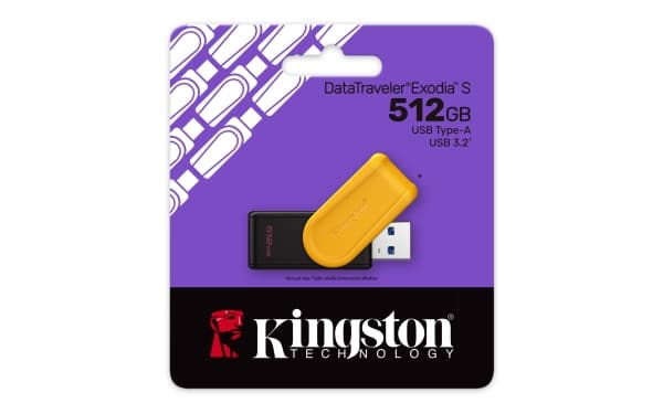 KINGSTON 512GB Portable USB 3.2 Gen 1 DataTraveler Exodia S Black/Yellow