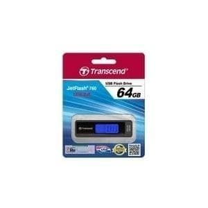 Transcend JetFlash 760 - USB-minne - 64GB - USB3.0 - Elegant Black (TS64GJF760) Svart, Blå