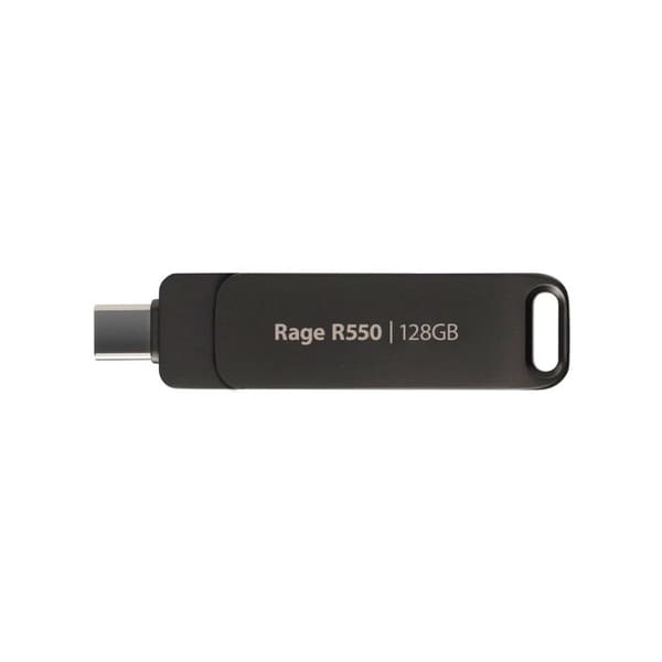 USB-minne PATRIOT Rage R550 128 GB 100 MB/S USB A+C Vridbar Design (PE128GR550DSAD) Svart