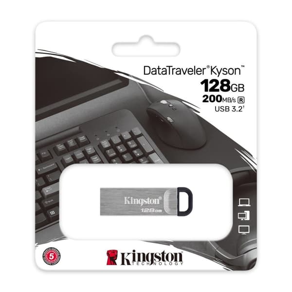 Kingston Technology DataTraveler Kyson USB-muistitikku 128 GB USB Type-A 3.2 Gen 1 (3.1 Gen 1) Hopea