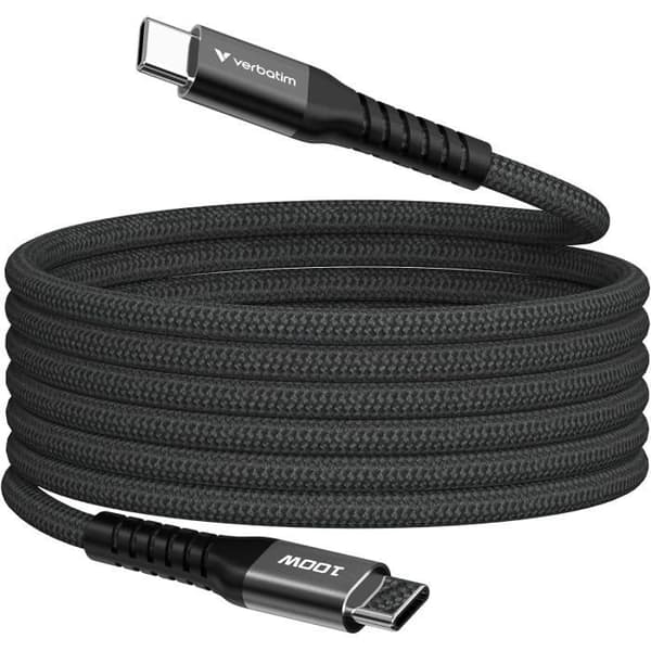 USB-C-kabel - VERBATIM - 31863 - 100W - 120cm - Svart