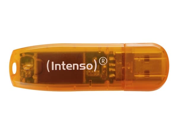 Intenso Rainbow Line - USB flash-enhet - 64 GB - USB 2.0 - orange (paket om 2) Orange
