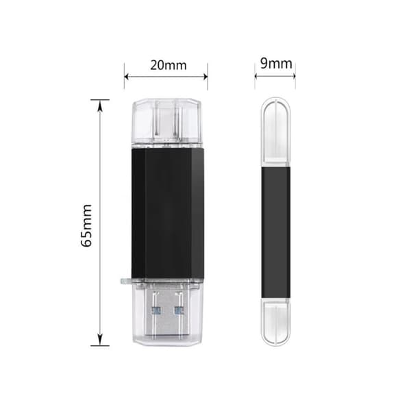 USB med USB 3.0 & USB-C – 64GB