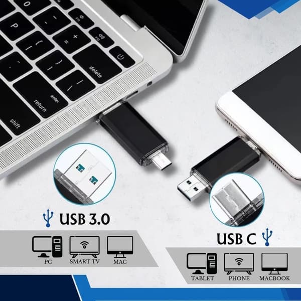 USB med USB 3.0 & USB-C – 64GB