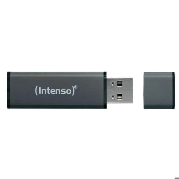 USB-nyckel - INTENSO - Alu Line antracit - 4GB - USB 2.0 - Läshastighet 28 MB/s
