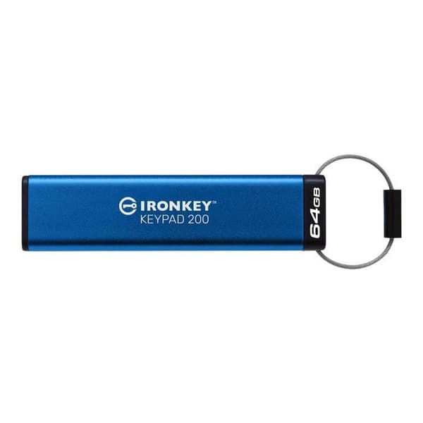 USB-nyckel - KINGSTON - IronKey-tangentbord 200 - 64 GB - Krypterat - USB 3.2 Gen 1
