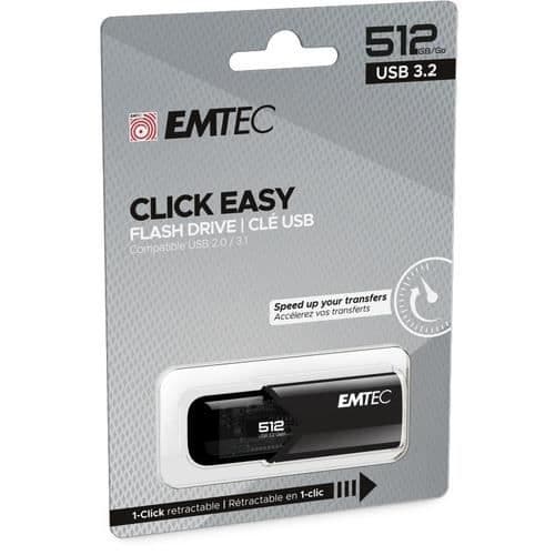 USB-minne - EMTEC - B110 CLICK EASY - 512 GB - USB Typ-A - Läshastighet 20 MB/s