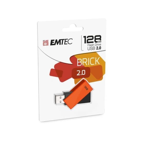 EMTEC C350 Brick 128GB USB-minne Svart, Orange