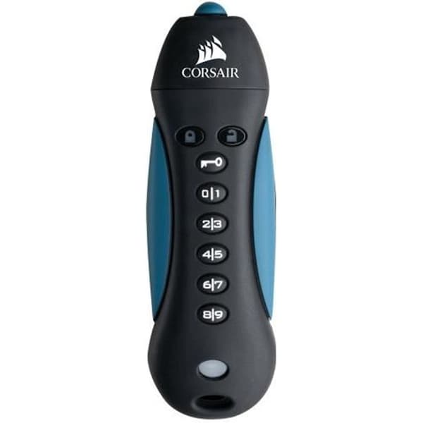 Corsair Flash hänglås 3 krypterad USB-sticka - 64 GB - USB 3.0 Svart, Blå