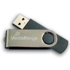 MEDIARANGE 8 GB Flexi Drive USB-nyckel - USB 2.0 - Läshastighet 15 MB/s Svart, Silver