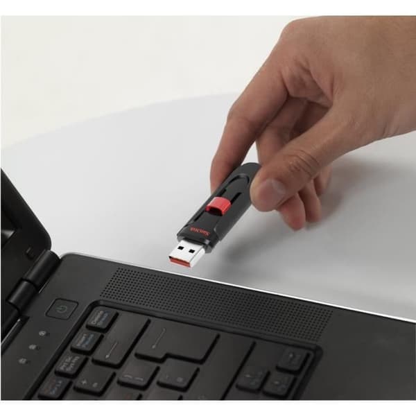 SANDISK Cruzer Glide USB-minne - 128Gb - 2.0 - Svart / Röd