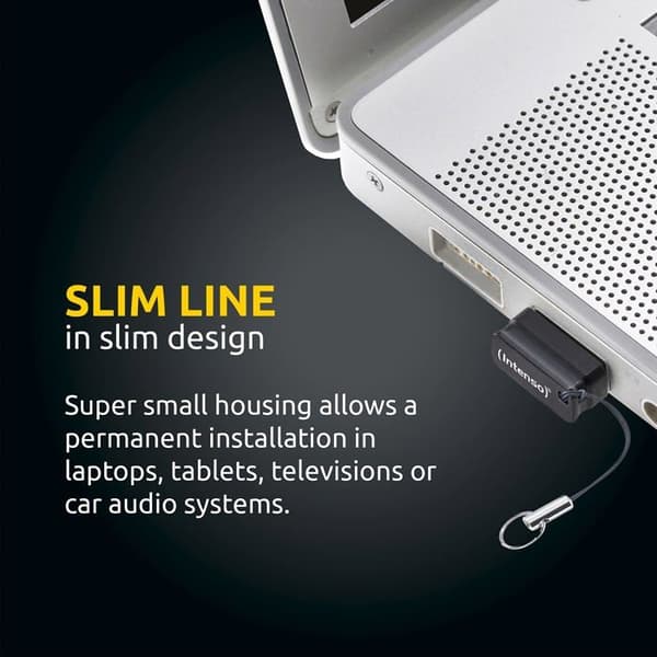 INTENSO SLIM LINE USB-nyckel - 64 GB - Svart - USB 3.0