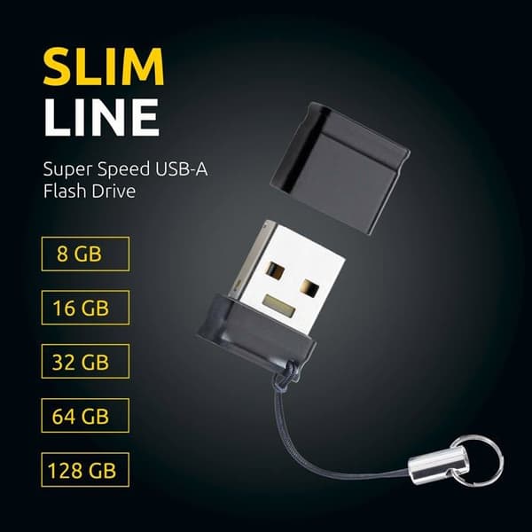 INTENSO SLIM LINE USB-nyckel - 64 GB - Svart - USB 3.0