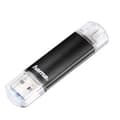Miniatyrbild 1 av 4: Hårddisk - HAMA - Laeta Twin - 64 GB - USB 3.0/Micro-USB - Svart