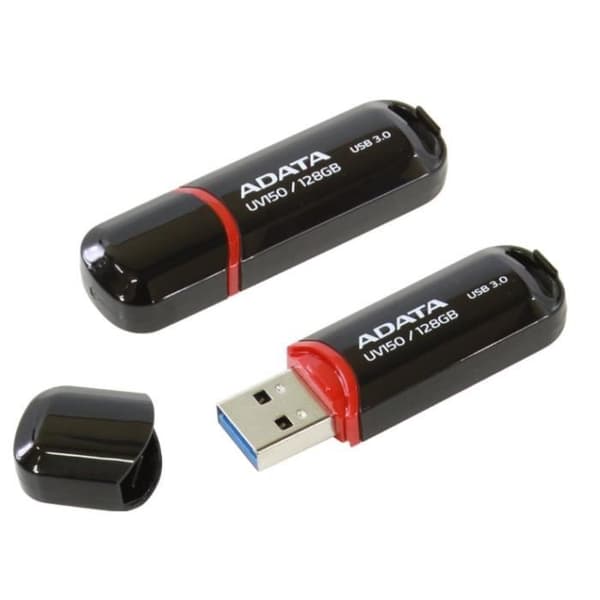 USB-minne - ADATA - 128 GB - USB 3.0 - Cap - Svart Svart