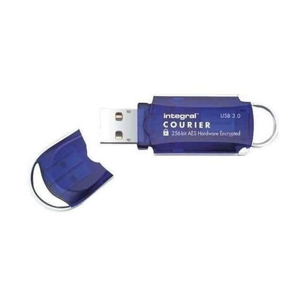 INTEGRAL Courier FIPS 197 krypterad USB-nyckel 16 GB - USB 3.0 Blå, Silver