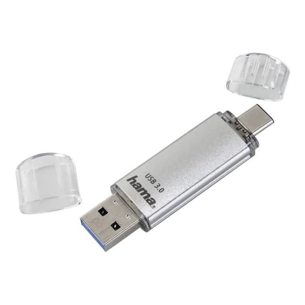 USB-minne HAMA FlashPen C-Laeta 32 GB USB 3.0/USB typ C silver - Full HD Silver