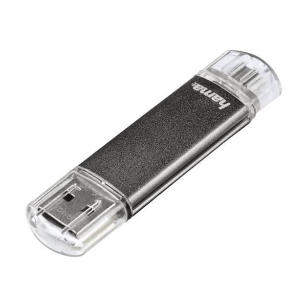 USB-nyckel - HAMA - Laeta Twin - 32 GB - USB 2.0 - Grå