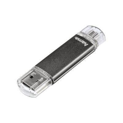 USB-nyckel - HAMA - Laeta Twin - 32 GB - USB 2.0 - Grå