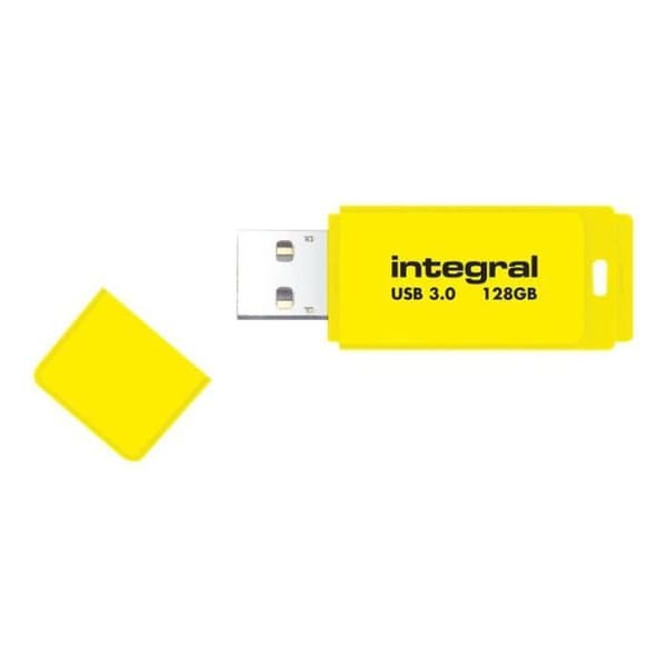 INTEGRAL Neon USB-minne - 128 GB - USB 3.0 - Gul