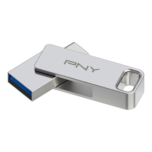 USB-nyckel - PNY - OTG 256GB - USB 3.2 - Silvermetall - USB C/A-kompatibel