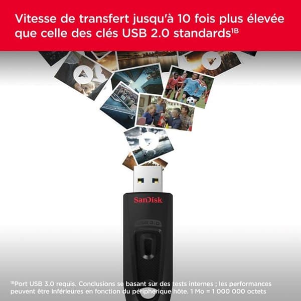 USB-nyckel - SANDISK - SDCZ48-064G-G46BR2 - 64 GB - USB 3.0 - Läshastighet 130 MB/s