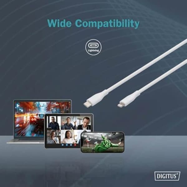 Anslutningskabel - DIGITUS - Lightning till USB-C - 0,5m - 480 Mbit/s - 60W strömförsörjning
