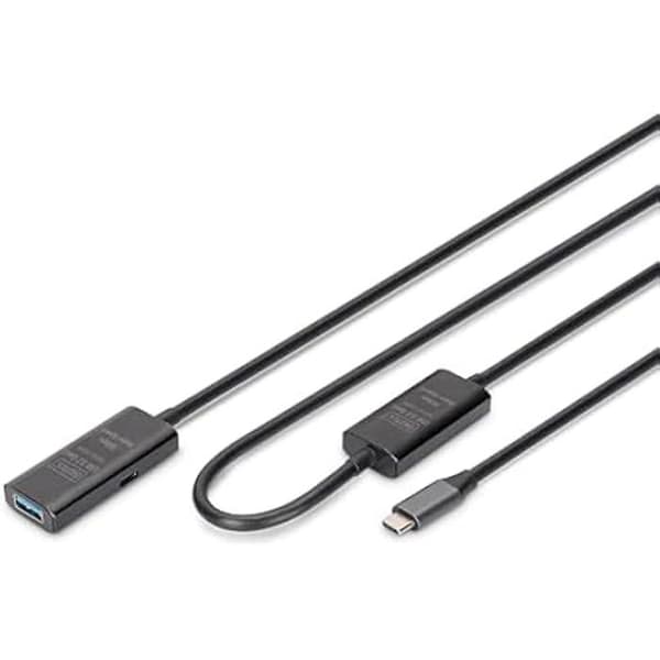 USB förlängningskabel - DIGITUS - USB-A hona till USB-C hane - 10 m - 5 Gbit/s - Plug &amp; Play