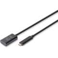 Miniatyrbild 1 av 2: Aktiv USB förlängningskabel - DIGITUS - USB-C hon till USB-C hane - 5 m - 10 Gbit/s - Plug &amp; Play