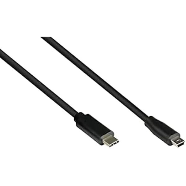 USB 2.0 anslutningskabel - GOOD CONNECTIONS - USB C till Mini B - 3 m - Aluminiumskydd - 480 Mbit/s