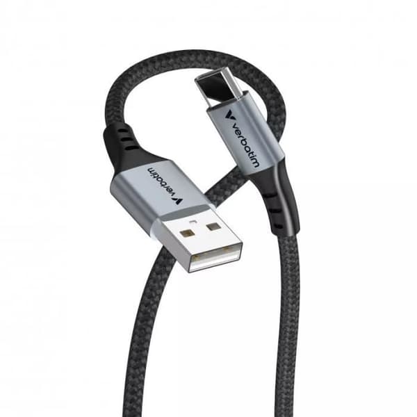 USB-A/ USB-C Kabel - VERBATIM - 31843 - 18W - Svart - Kompatibel med USB-A och USB-C