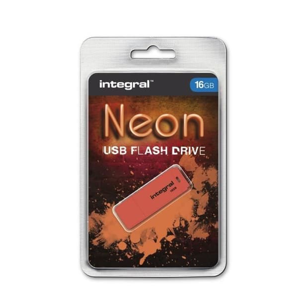 Inbyggd USB-nyckel Neon Orange 16 GB