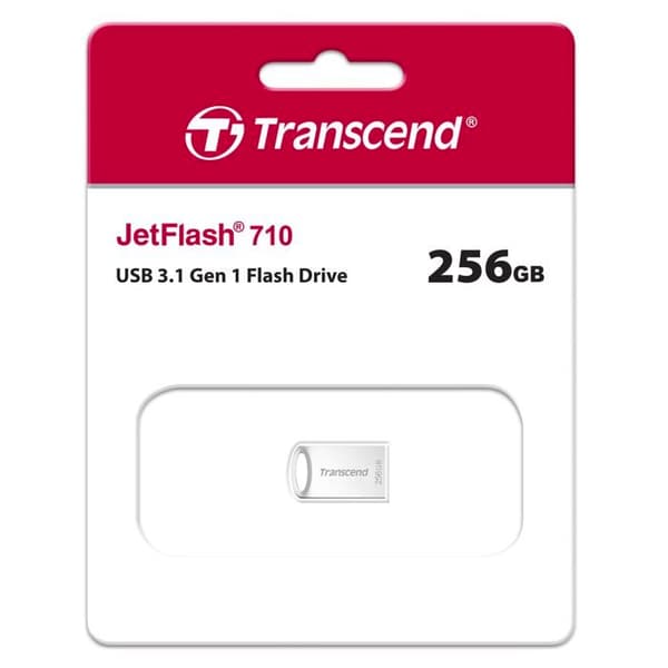 USB-minne - TRANSCEND - JetFlash JF710 - 256 Go - USB 3.1 Gen 1 - Silver