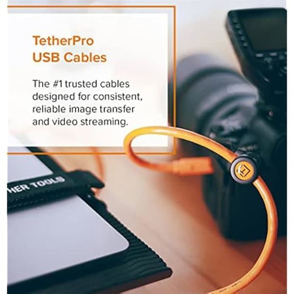 USB-C-kabel - TETHER TOOLS - TetherPro - Vinklad - Svart - USB-C-kompatibilitet