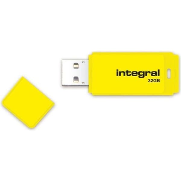 Inbyggd Neon USB-nyckel 32GB Gul