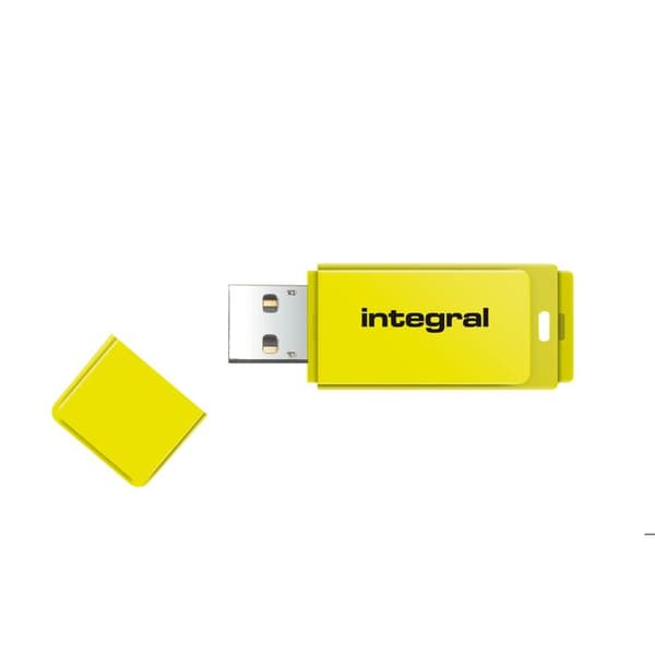USB-nyckel - INTEGRAL - Neon 64GB Gul - Fluorescerande design - PC och Mac kompatibel