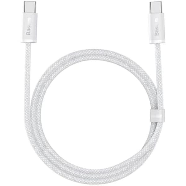 USB-C till USB-C-kabel - BASEUS - 1m - 100W - 10 Gbit/s - Vit
