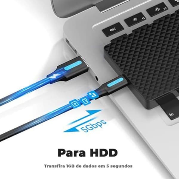 USB A till USB-C-kabel - VENTION - COZBG - 1,5 m - Svart - USB-C-kompatibilitet