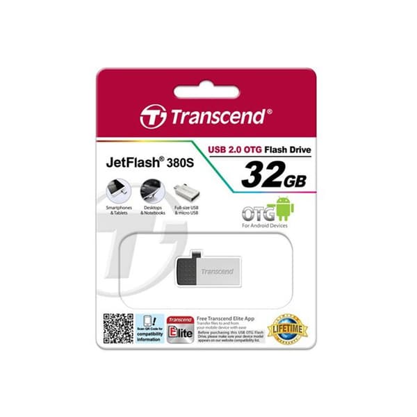 TRANSCEND JETFLASH 380 USB-minne - 32GB - Silverplätering